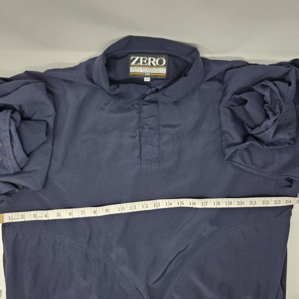 Zero Restriction 1/4 Snap Pullover Long Sleeve Windbreaker Men's Large Navy Blue - Picture 4 of 7